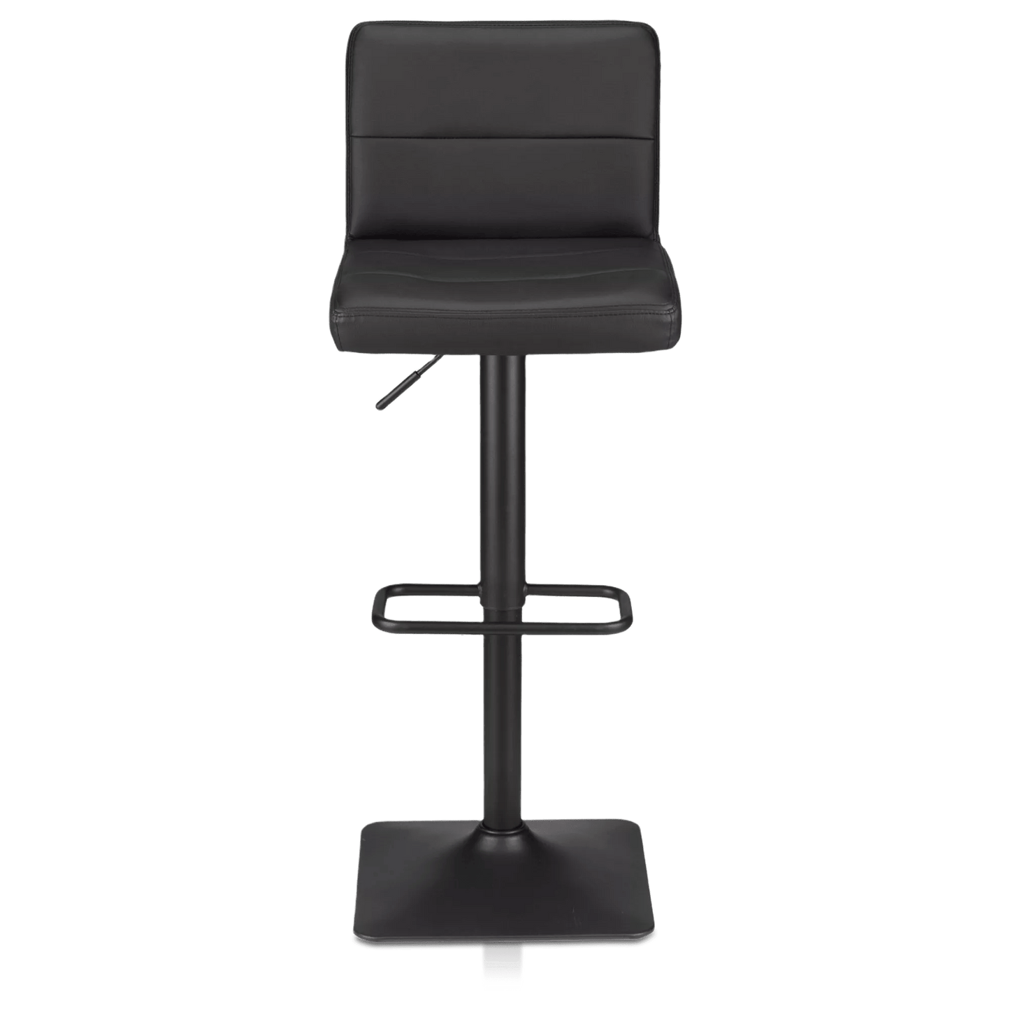 Black Matte Faux Leather and Metal Adjustable Bar Stool