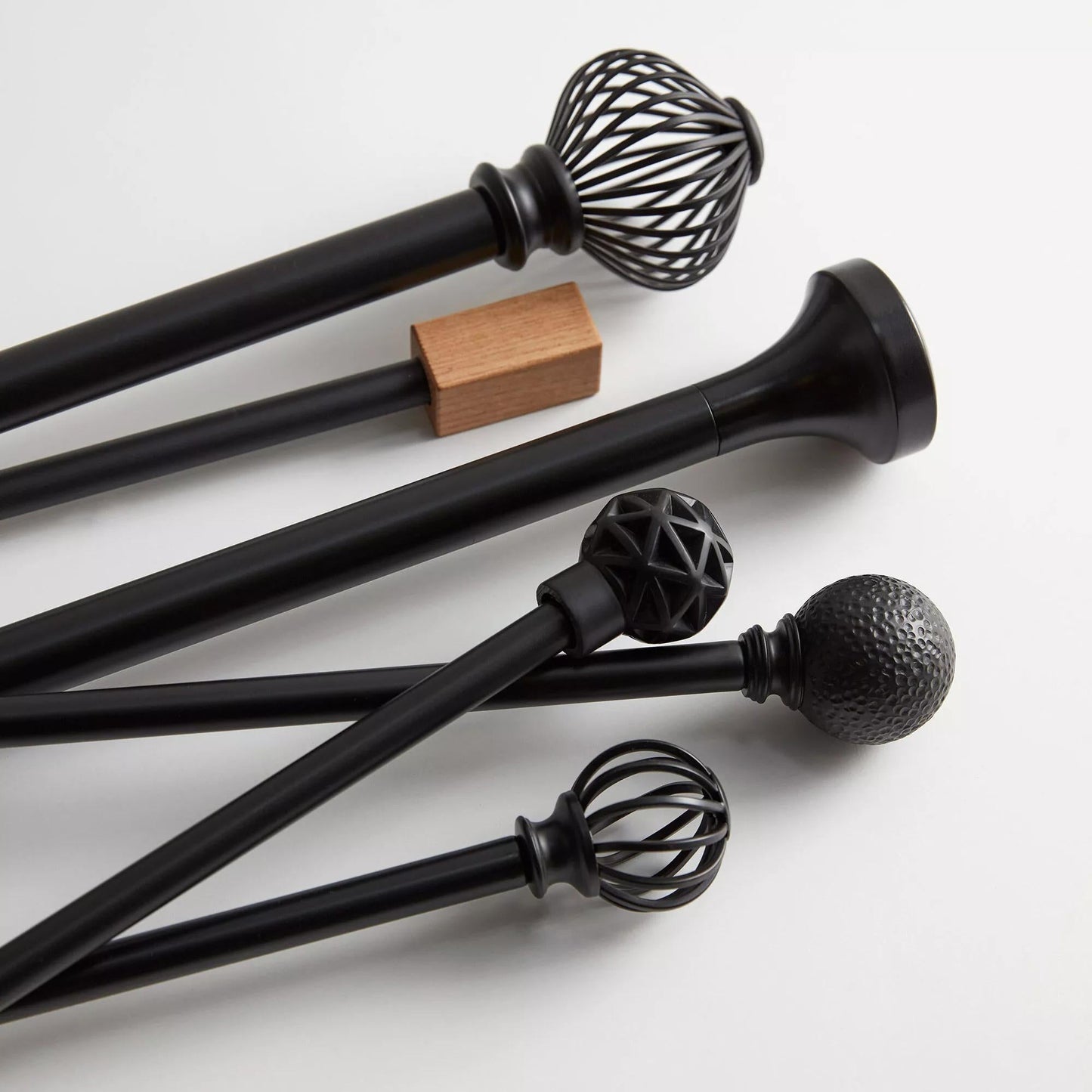 Black Coppola Curtain Rod Set - Diameter 25 mm