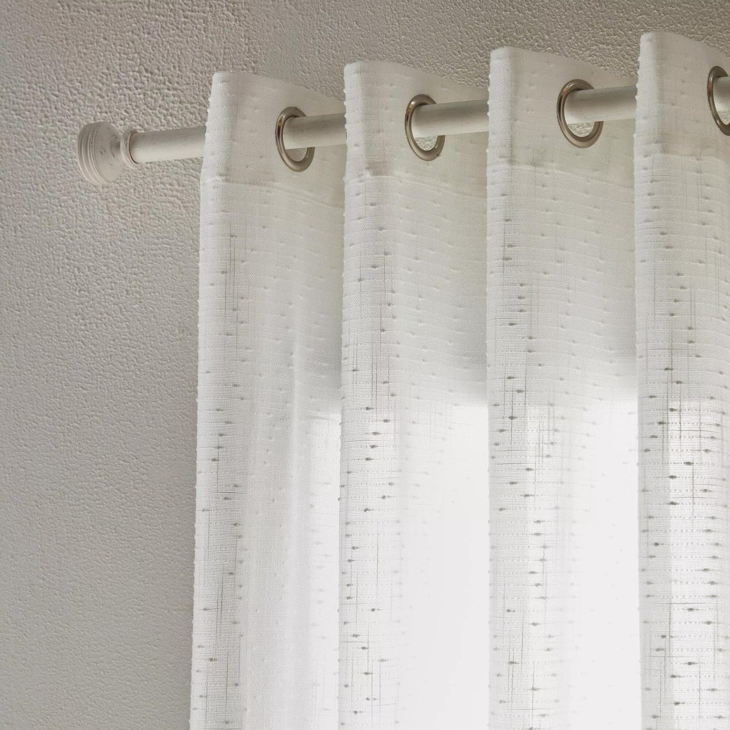 White Aroona Sheer Curtain