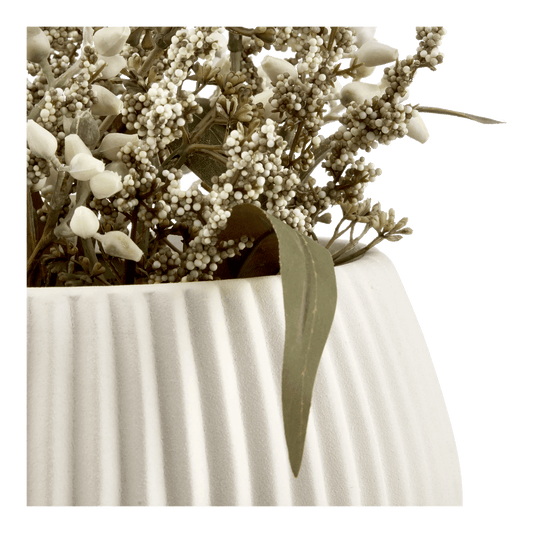 Mixed Greenery in Ribbed Pot