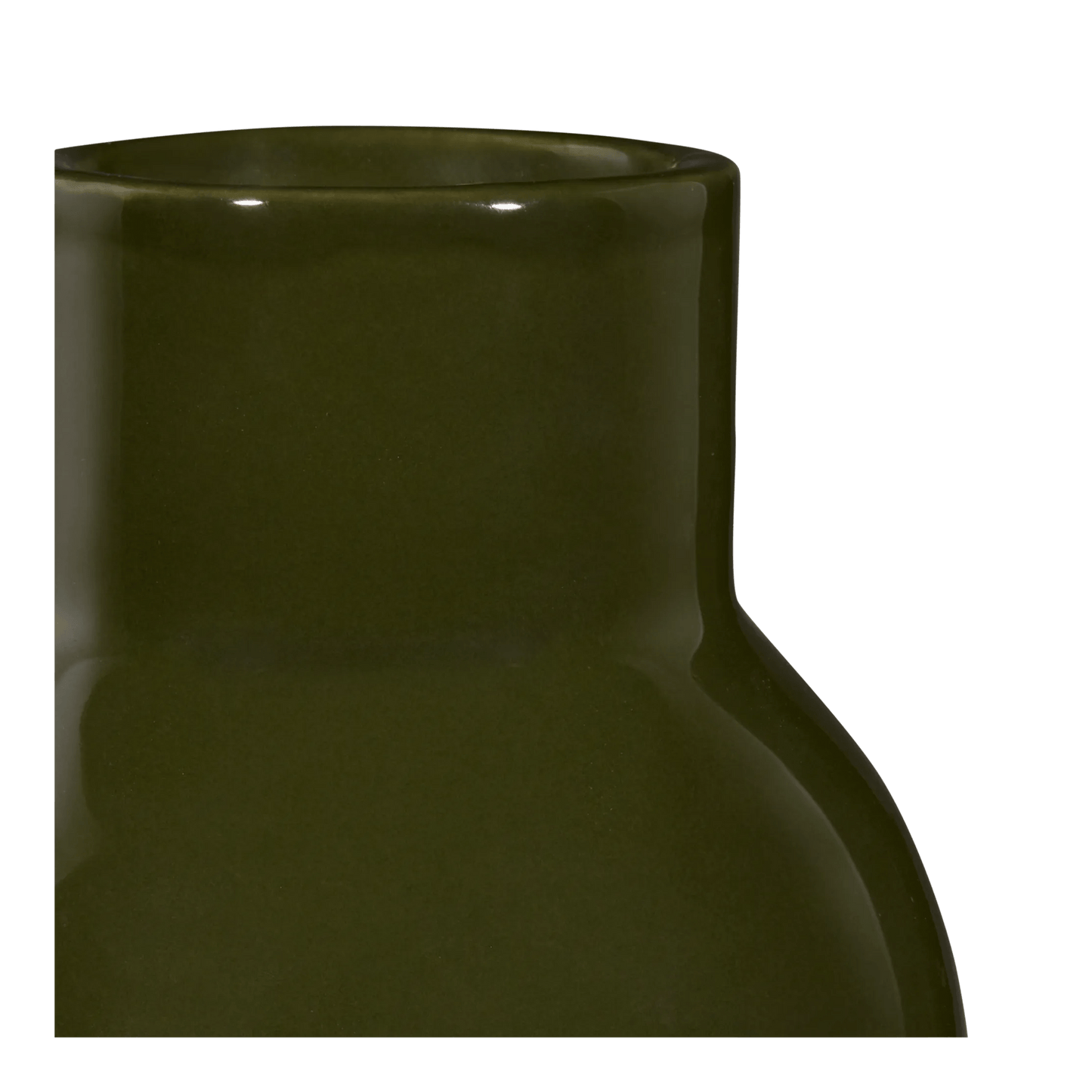Hourglass Green Ceramic Vase