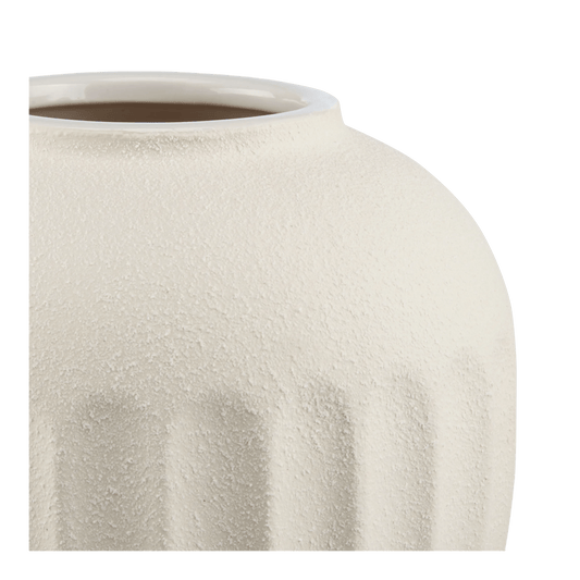 Textured Cream Ceramic Decorative Vase