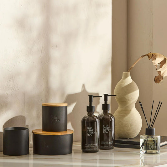 Bouclair Green Tea Candle with Wooden Lid