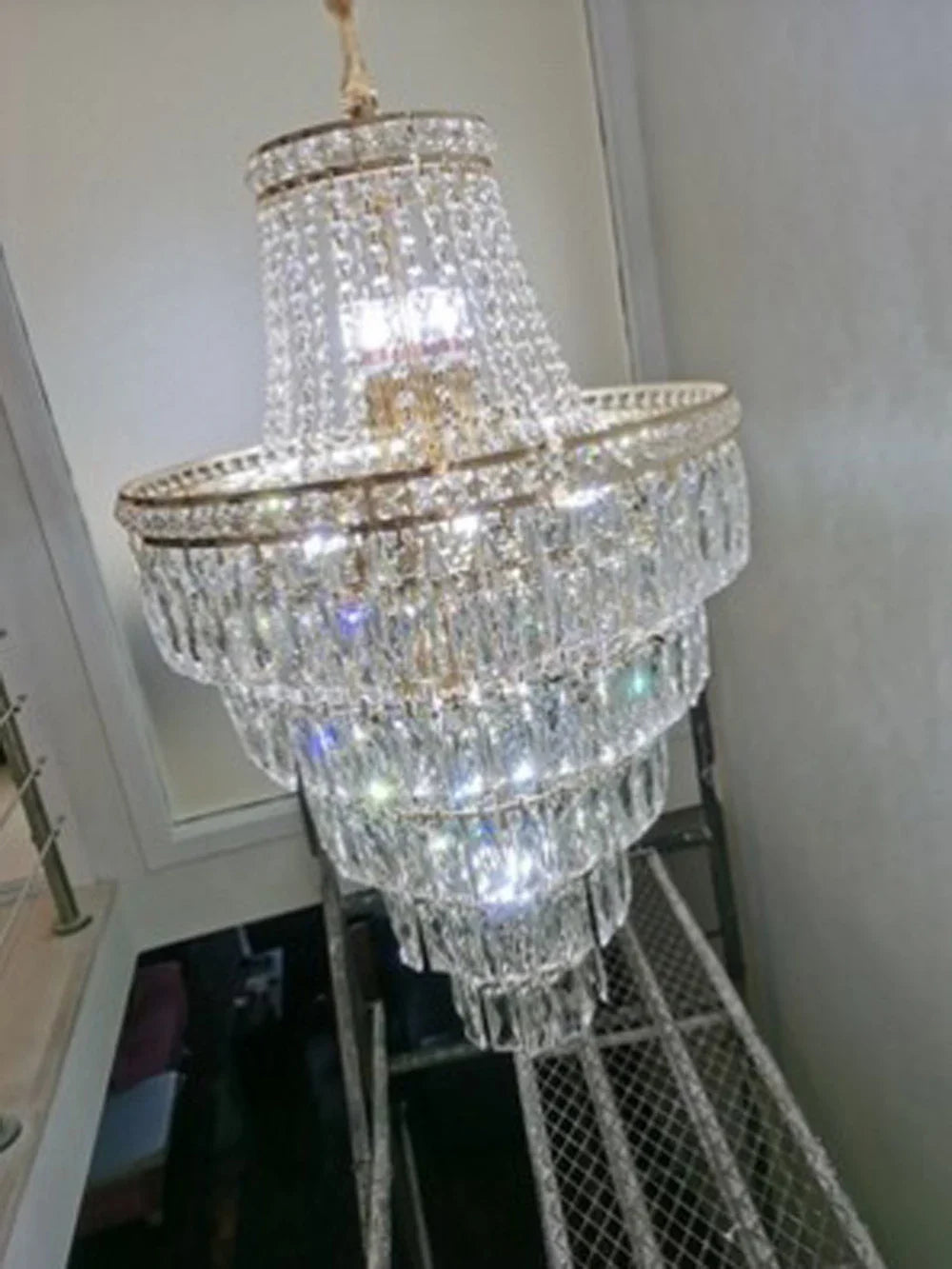 Luxury Multi-Layer Crystal Chandelier for Modern Foyers, Large Dining Rooms and Staircases
