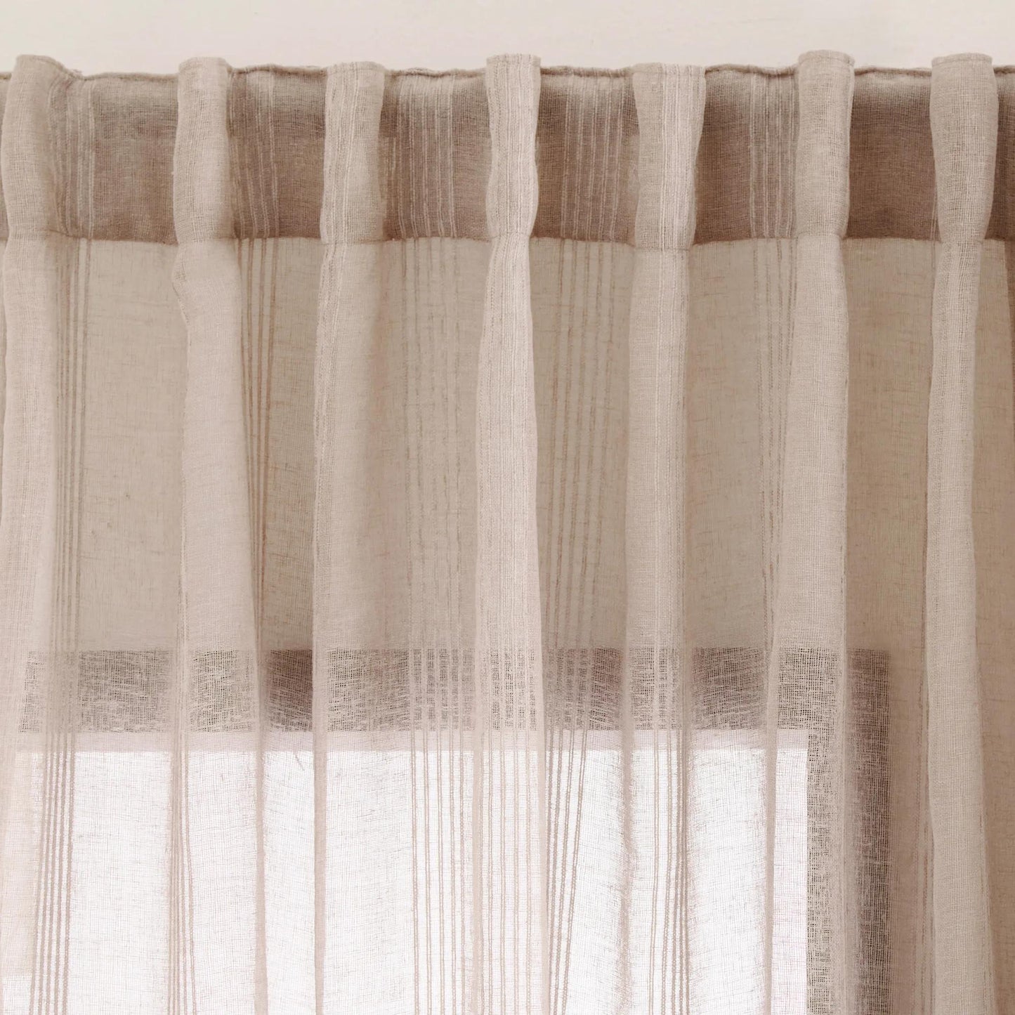 Atila Beige Rod Pocket Back Tab Sheer Curtain