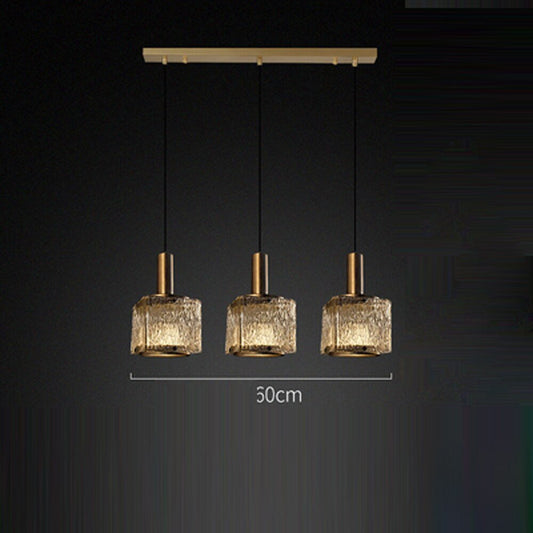 Modern Cubic Glass Pendant Lights For Kitchen Island & Bedside