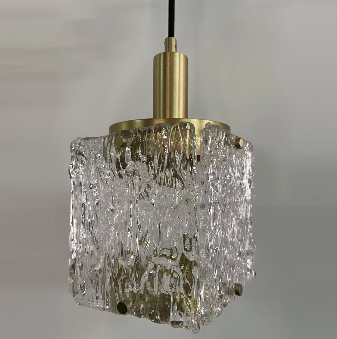 Modern Cubic Glass Pendant Lights For Kitchen Island & Bedside