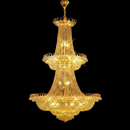 Exquisite Modern Twist on a Classic Crystal Chandelier perfect for Foyers, Stairways, and Dining Rooms