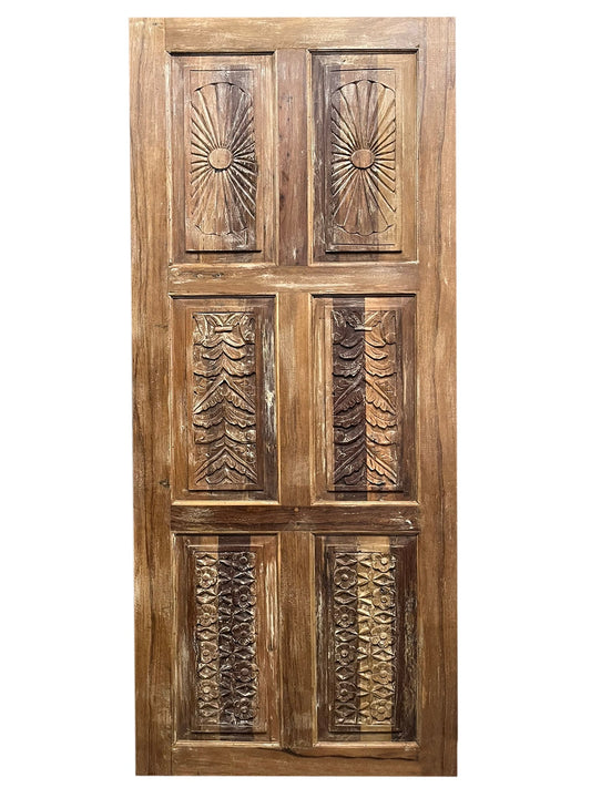 Sunburst Carved Doors Vintage Pantry Barn Door Sliding Interior Door 80x30