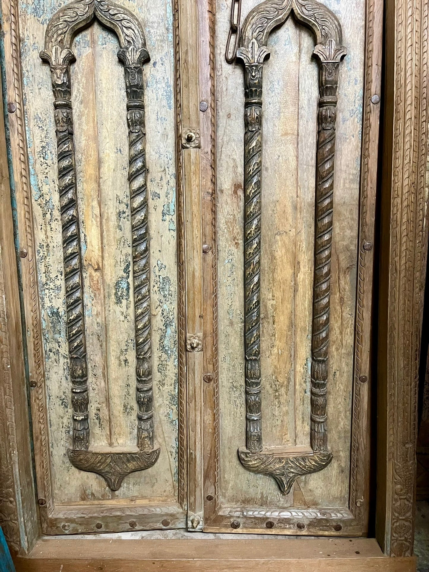 Medieval Antique Authentic Door Teak Wood Exterior Door Old Ornate Door 94.5