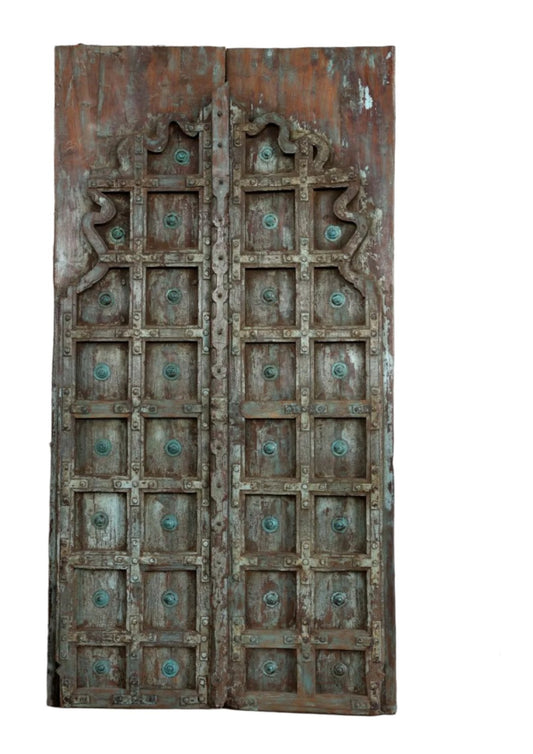 Antique Teak Barn Doors Rustic Carved Ranch Farmhouse Double Doors 81