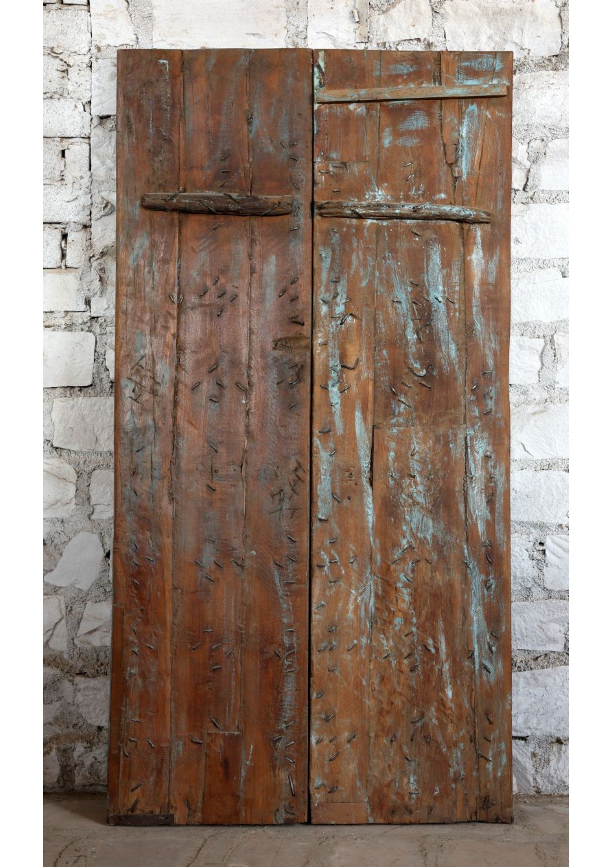 Antique Teak Barn Doors Rustic Carved Ranch Farmhouse Double Doors 81
