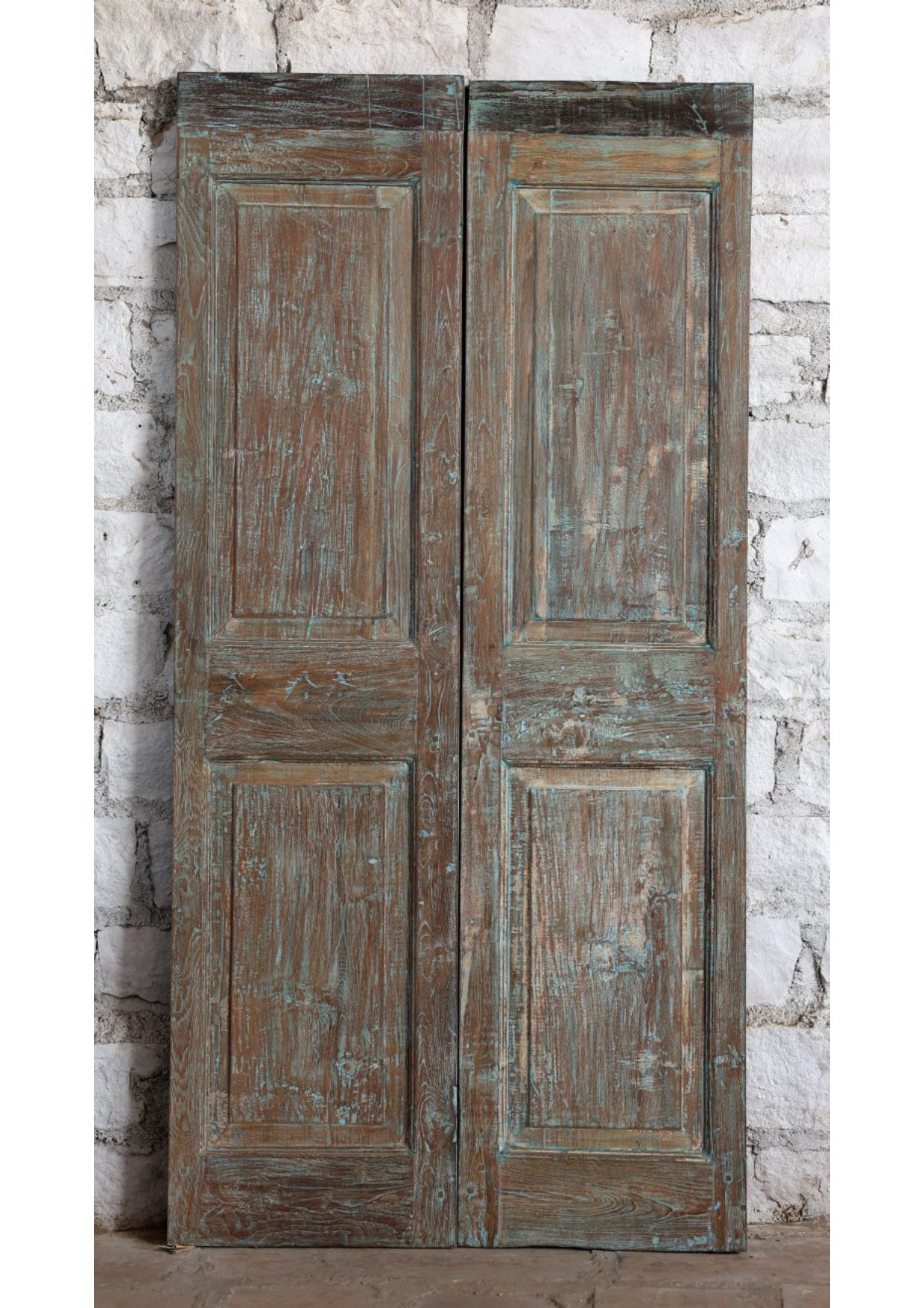 Antique Carved Double Doors Floral Vase Design Wooden Barn Door 80x40