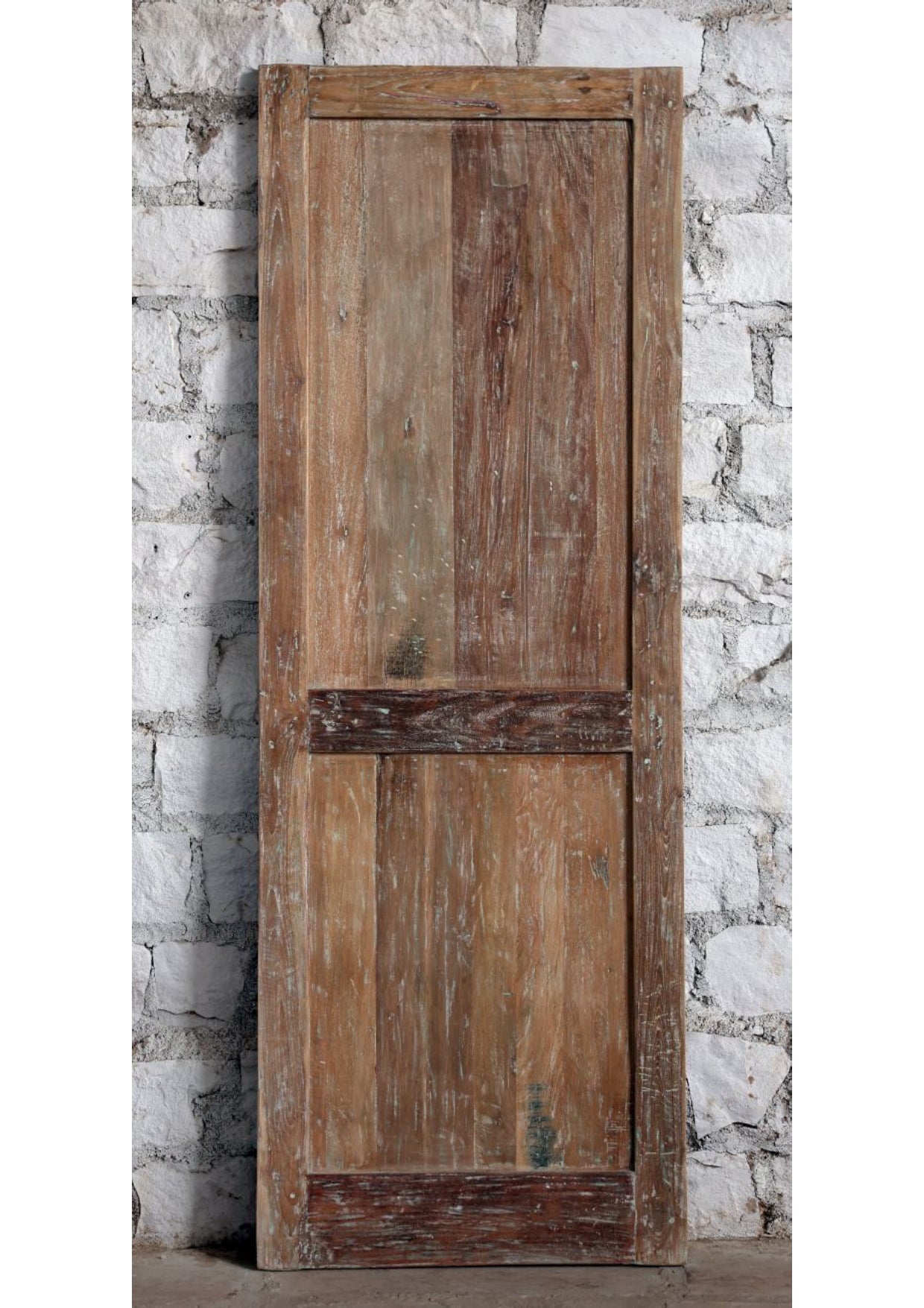 Antique Carved Door Floral Blue Hues Sliding Door or Hinged Barn Door 80x29