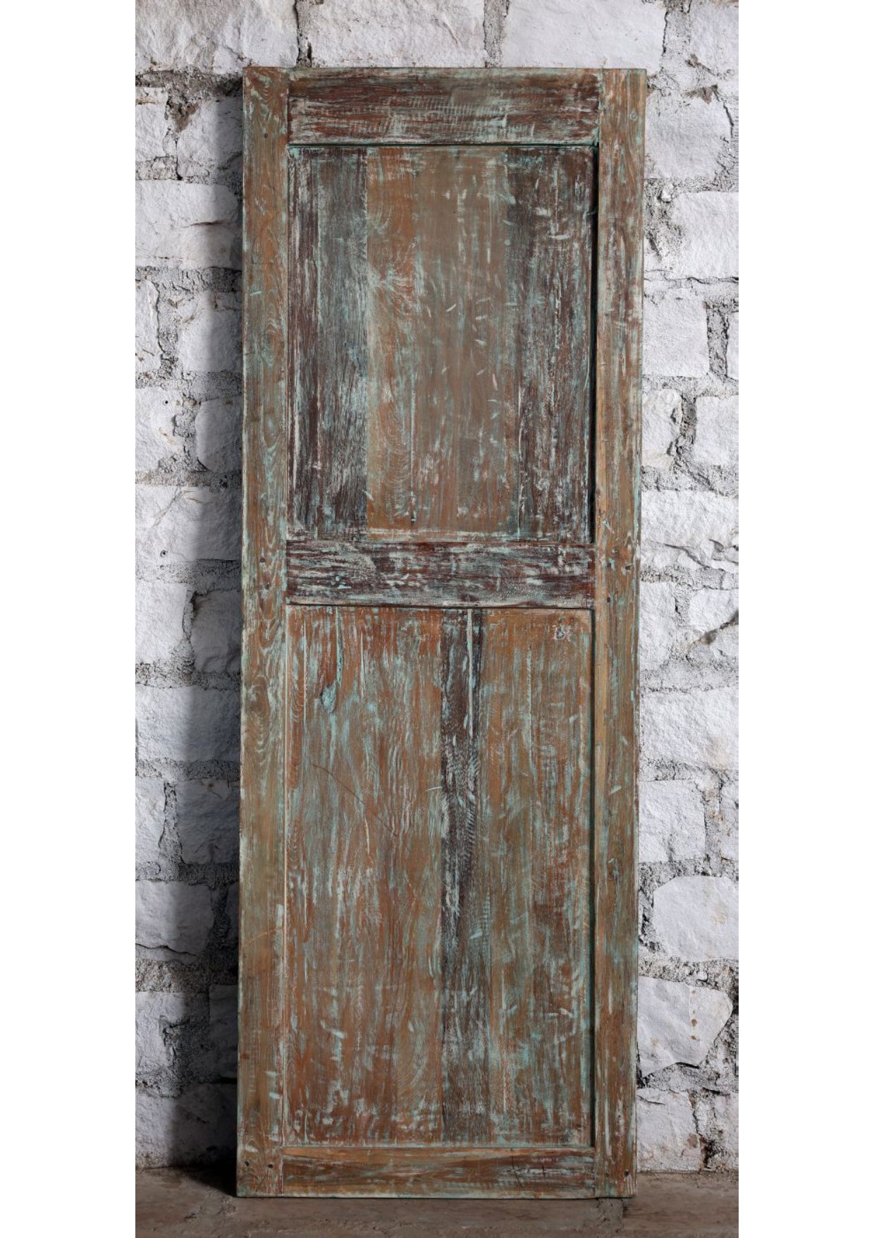 Vintage Lotus Carved Door – Rustic Harmony Wooden Barn Door 80x28