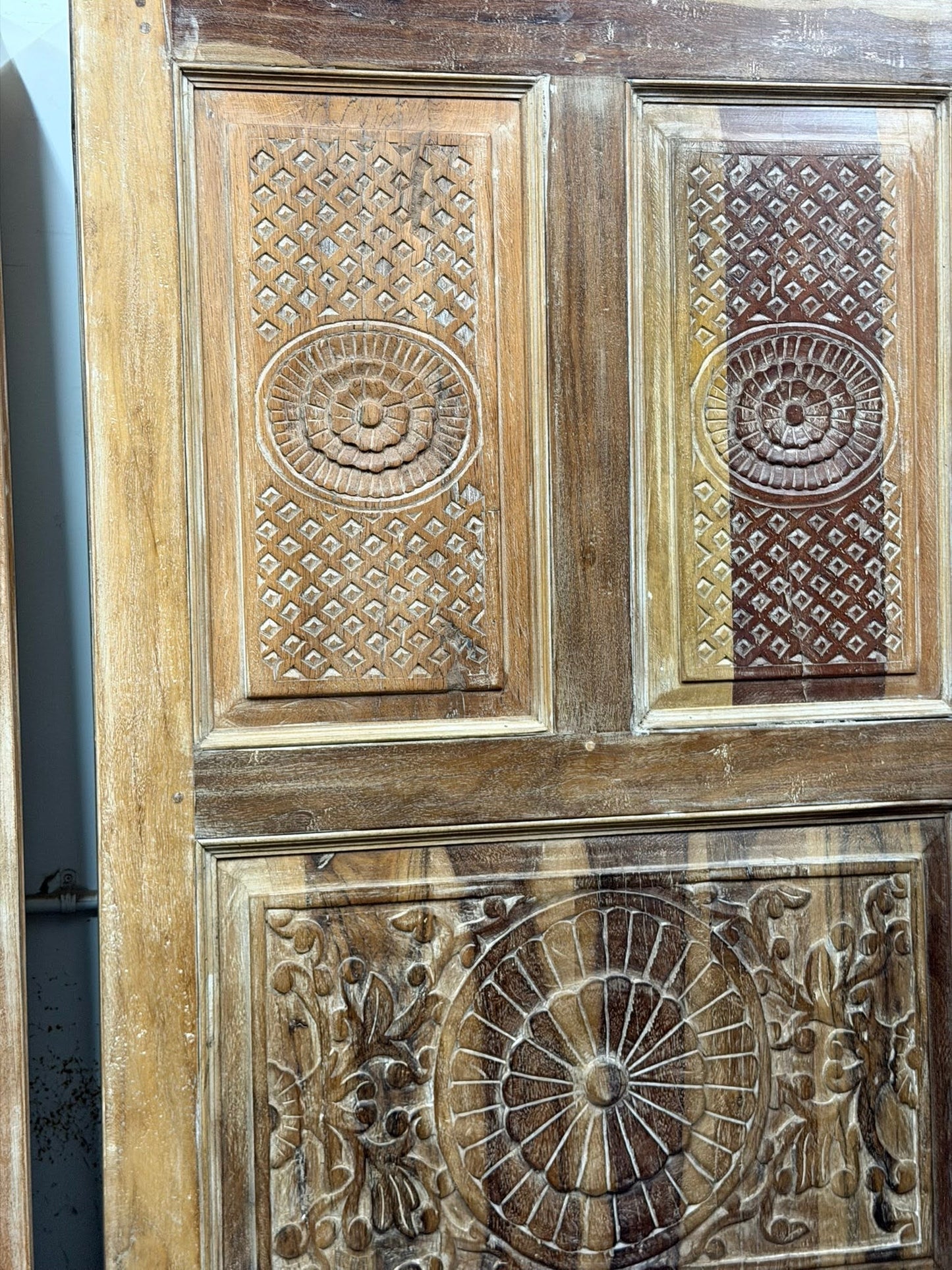 Antique Carved Door Floral Rustic Sliding Barn Door Bedroom Doors 80x36