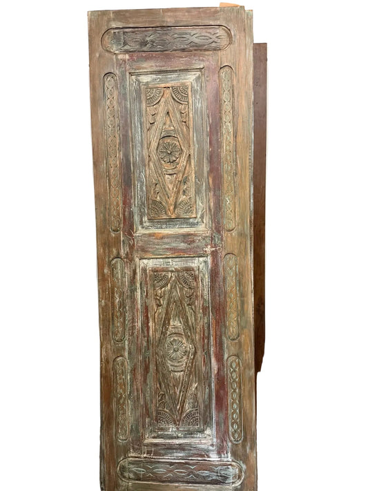 Antique Carved Door Distress Wood French Bedroom Doors 96x30.5