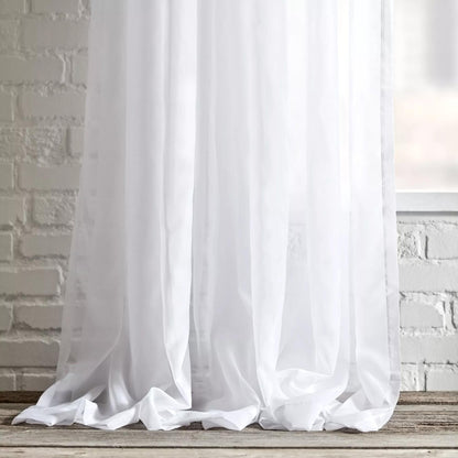 White Rod Pocket Sheer Curtain