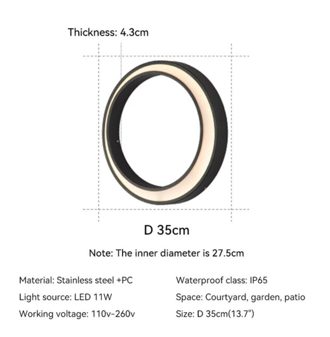 Decorative Crescent Moon Outdoor Waterproof Wall Sconces for Balcony, Courtyard, Garden, or Patio