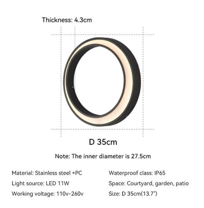 Decorative Crescent Moon Outdoor Waterproof Wall Sconces for Balcony, Courtyard, Garden, or Patio