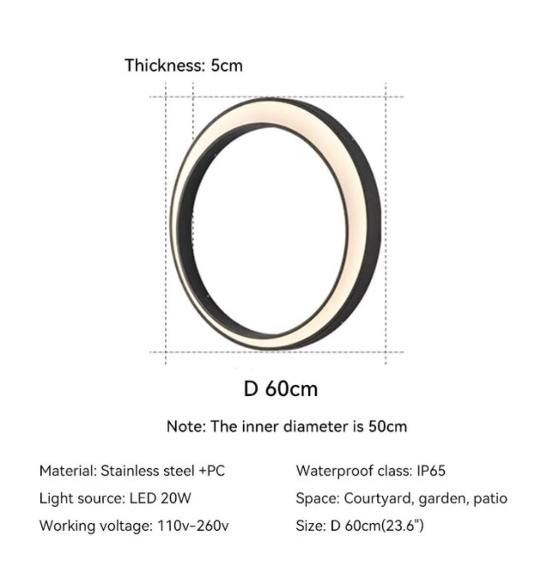 Decorative Crescent Moon Outdoor Waterproof Wall Sconces for Balcony, Courtyard, Garden, or Patio