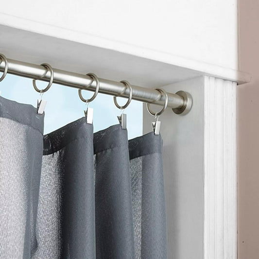 Brushed Nickel Curtain Tension Rod - Diameter 16/19 mm