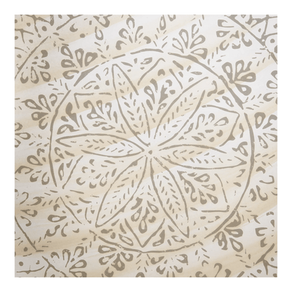 Round Patterned Wood Tray