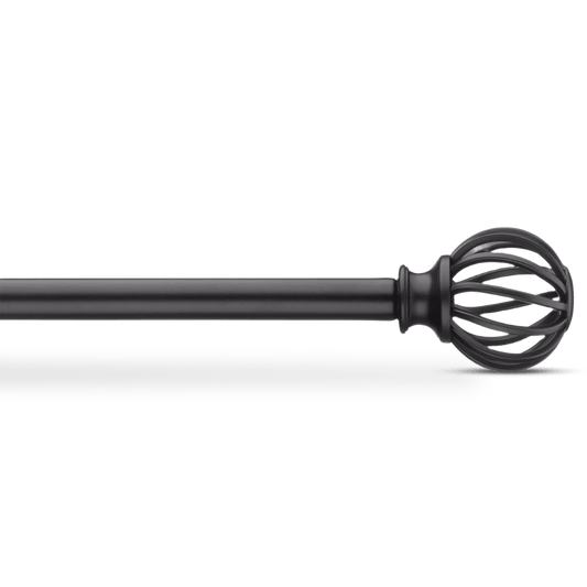 Black Coppola Curtain Rod Set - Diameter 25 mm