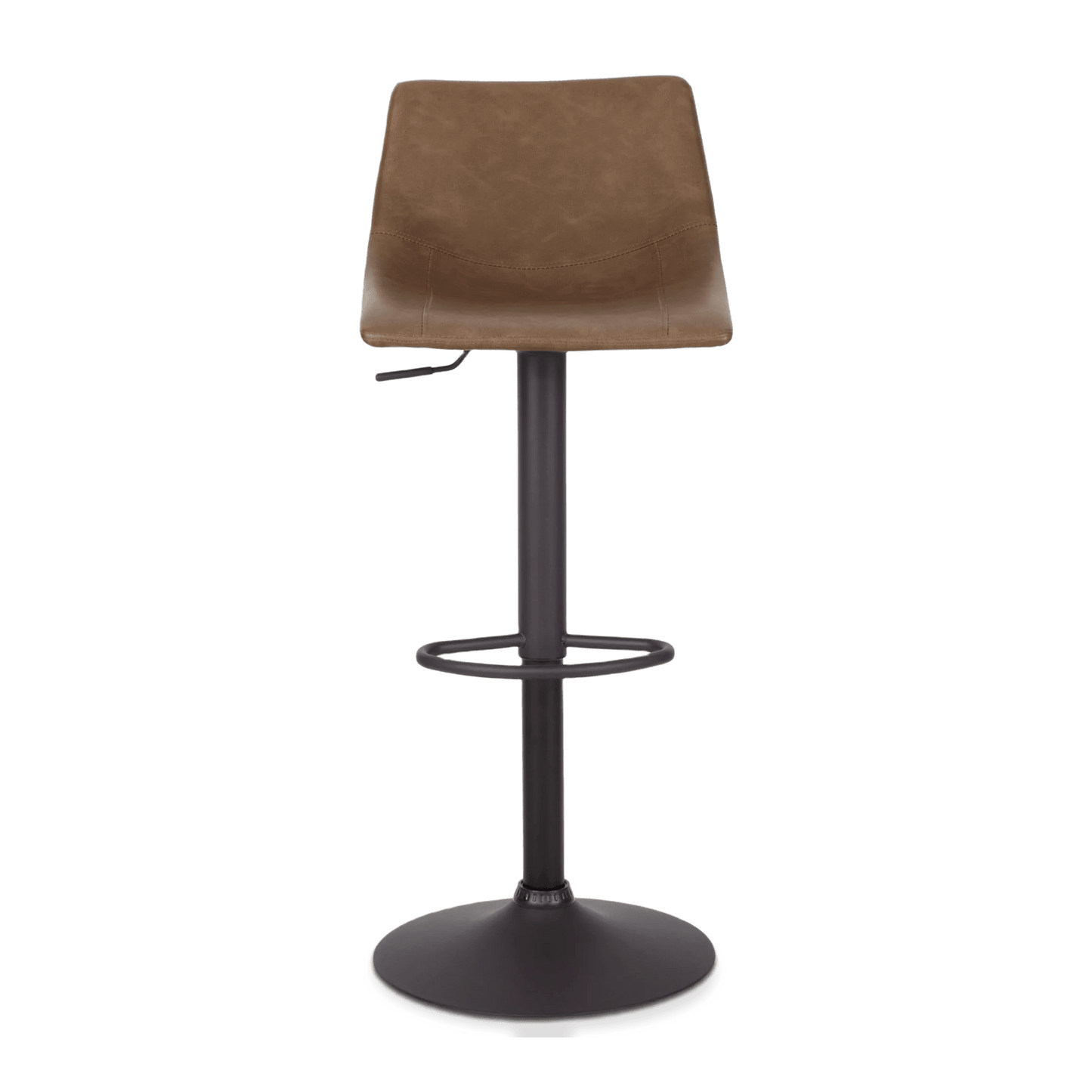 Faux Leather and Metal Adjustable Bar Stool