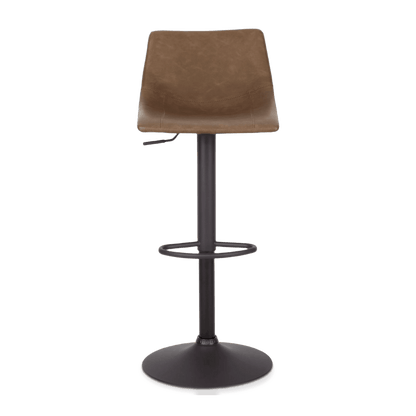 Faux Leather and Metal Adjustable Bar Stool