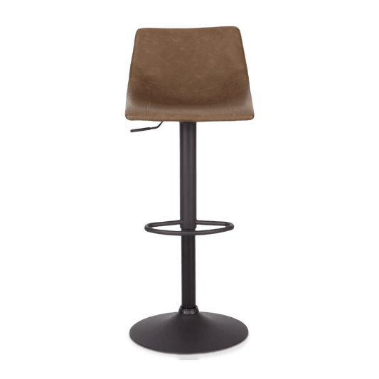 Faux Leather and Metal Adjustable Bar Stool