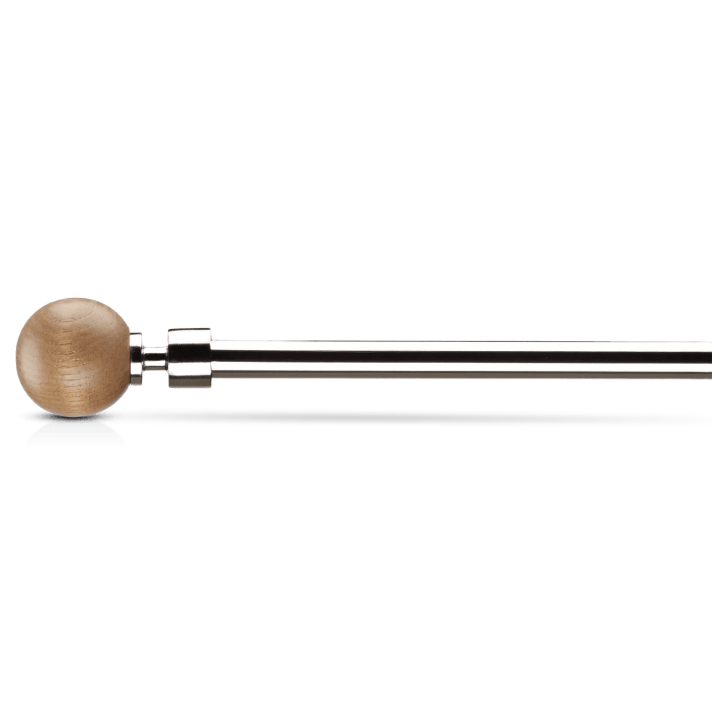 Natural Wood Curtain Rod Set - Diameter 22/25mm