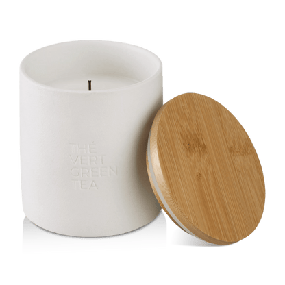 Bouclair Green Tea Candle with Wooden Lid
