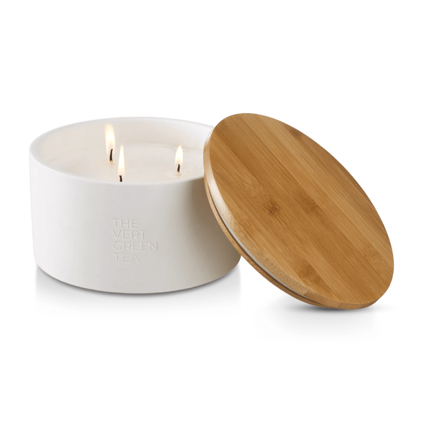 Bouclair Green Tea Candle with Wooden Lid