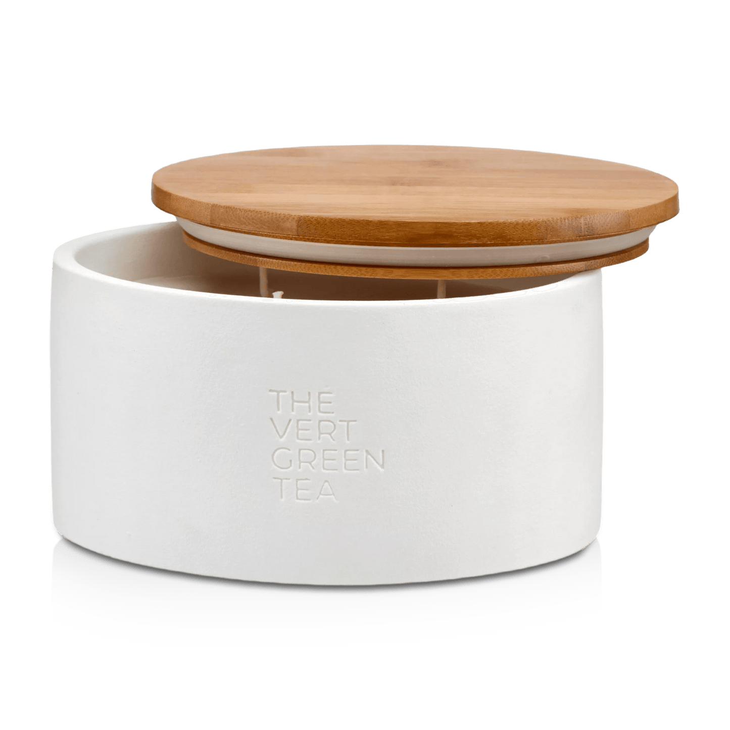 Bouclair Green Tea Candle with Wooden Lid