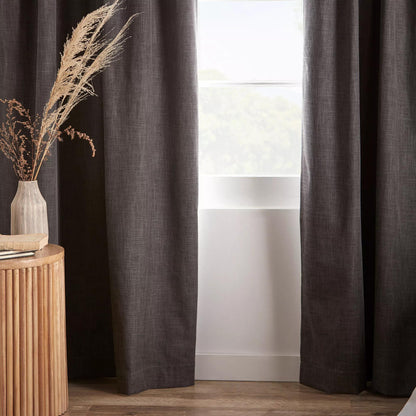 Charcoal Chita Back Tab Blackout Curtain