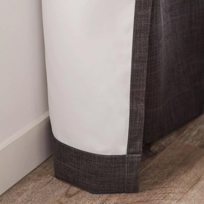 Charcoal Chita Back Tab Blackout Curtain