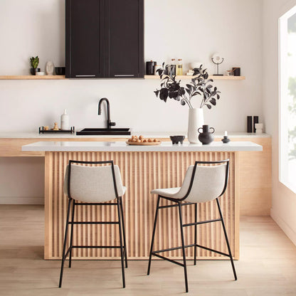Fabric and Metal Counter Stool
