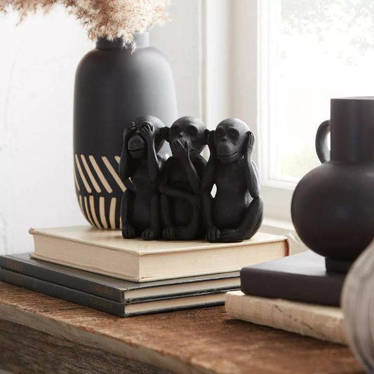 Three Wise Monkeys Resin Statuettes