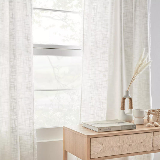 White Nuk Back-Tab/Rod-Pocket Curtain