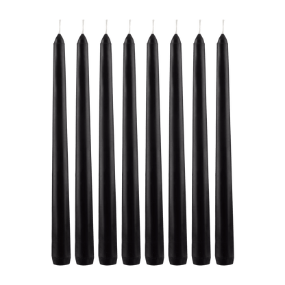 Set of 8 Unscented Tapered Black Candles