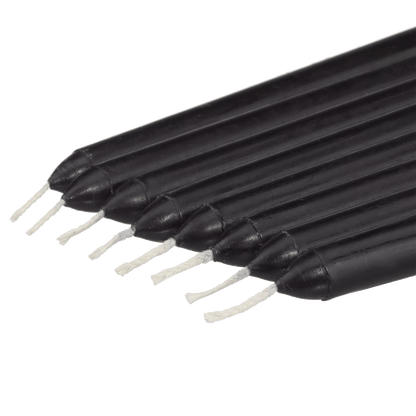 Set of 8 Unscented Tapered Black Candles