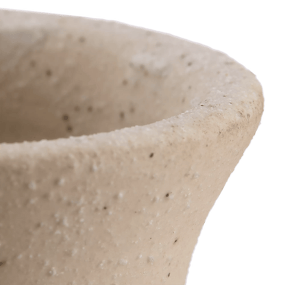 Speckled Ceramic and Rattan Vase