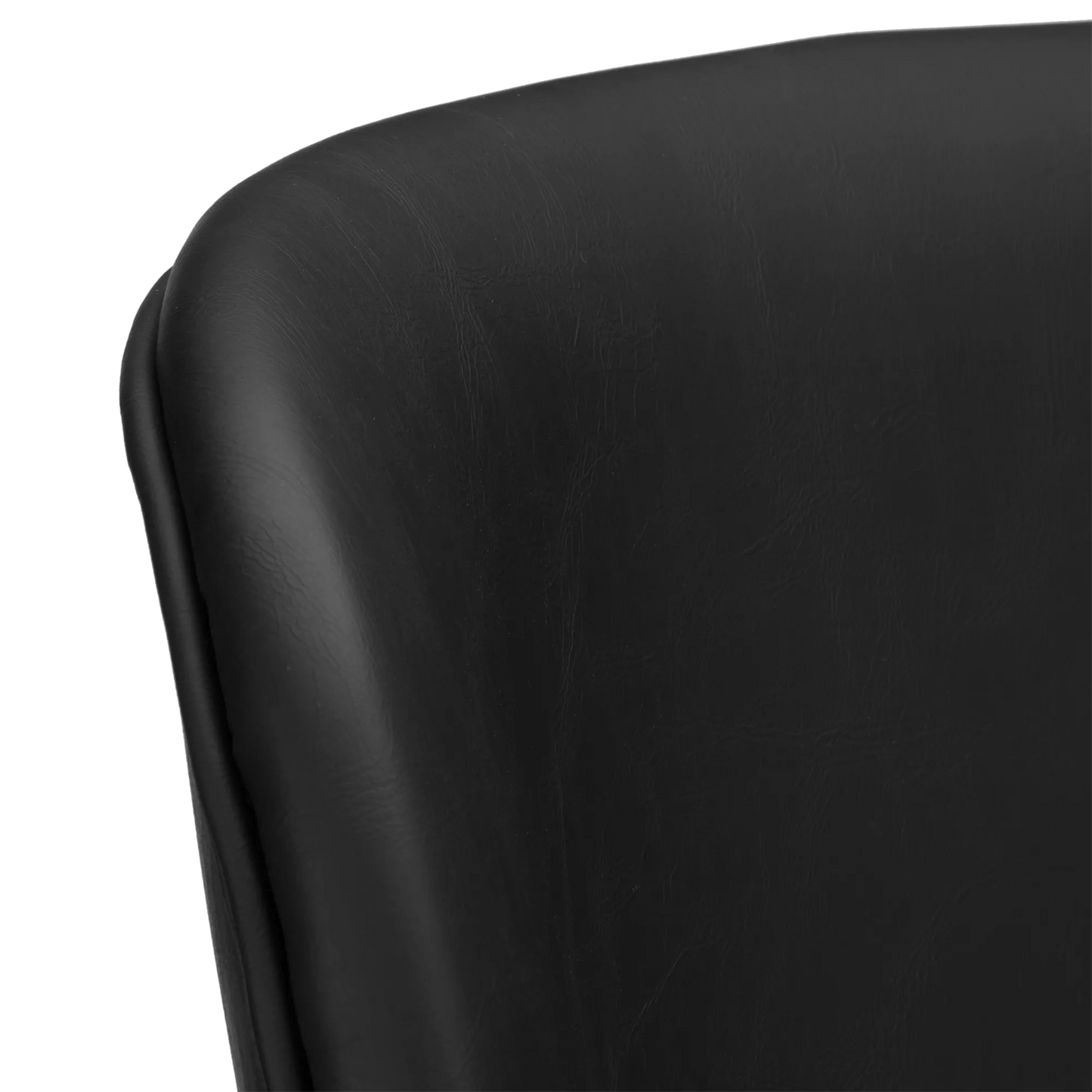 Black Textured Faux Leather & Metal Adjustable Bar Stool