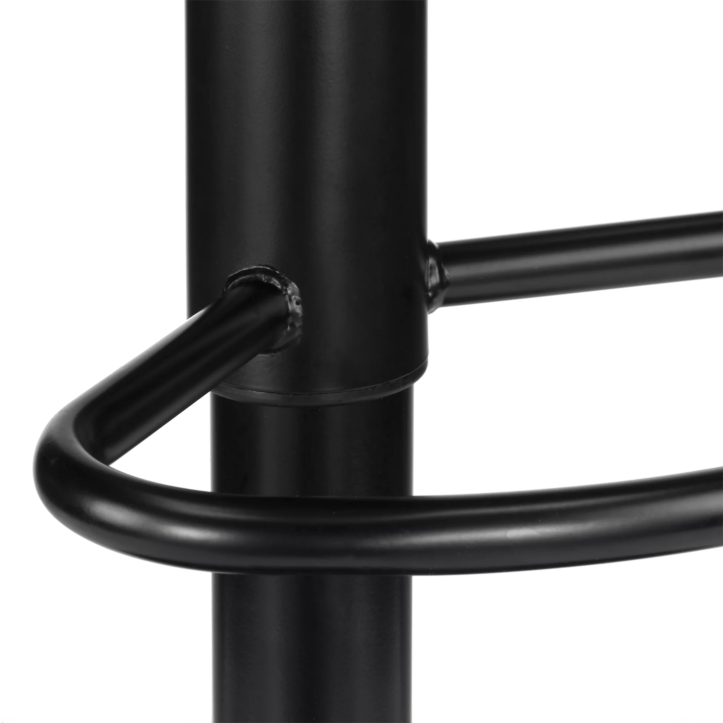 Black Textured Faux Leather & Metal Adjustable Bar Stool