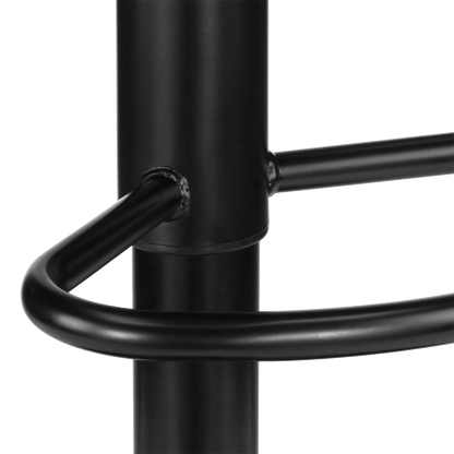Black Textured Faux Leather & Metal Adjustable Bar Stool