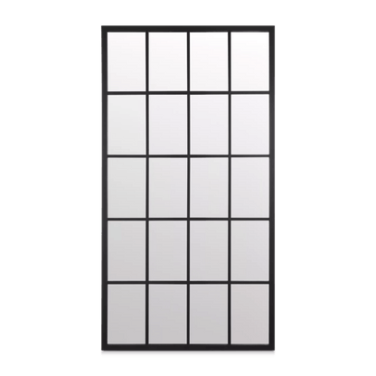 Black Windowpane Mirror