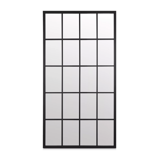Black Windowpane Mirror