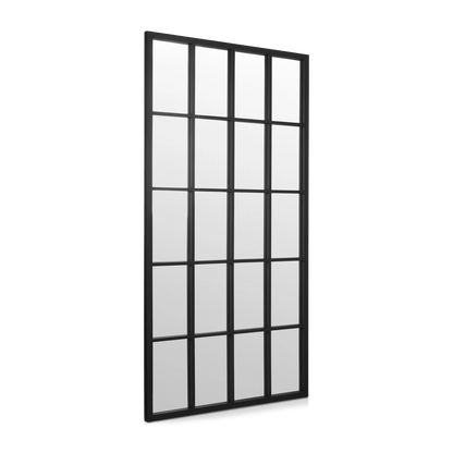 Black Windowpane Mirror