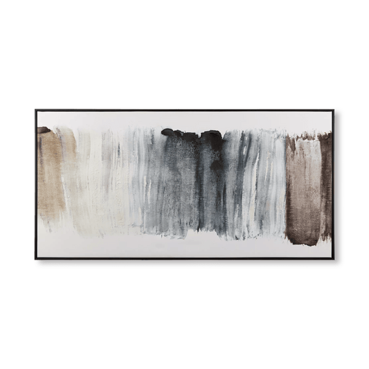 Gel-Embellished Neutral & Blue Canvas